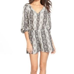 Volcom Snake Animal Print Long Sleeve Romper Medium M - maybe not for Tall girls
